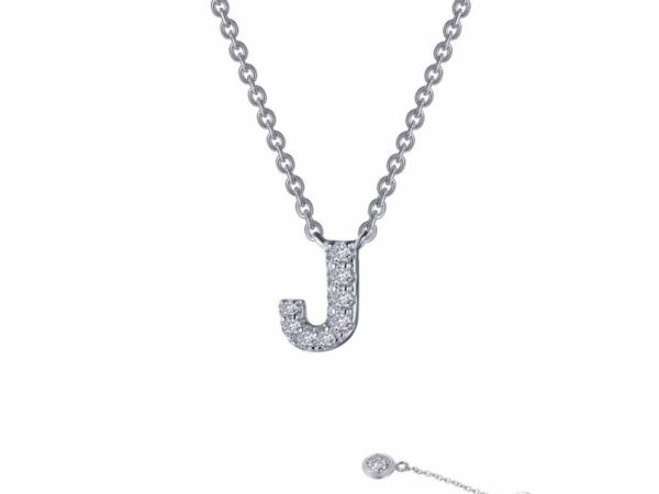 Sterling silver initial j necklace